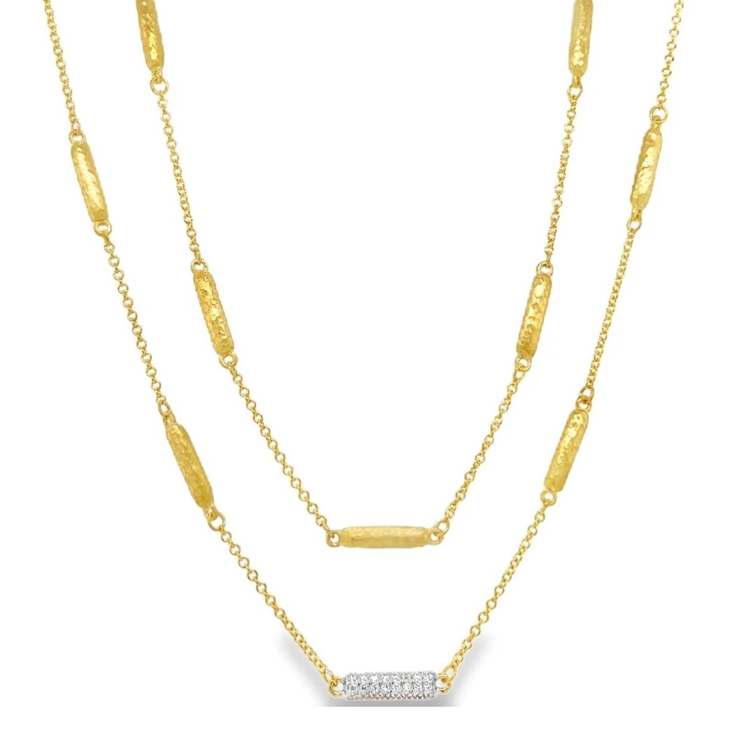 0.19 ctw Diamond Bar Necklace