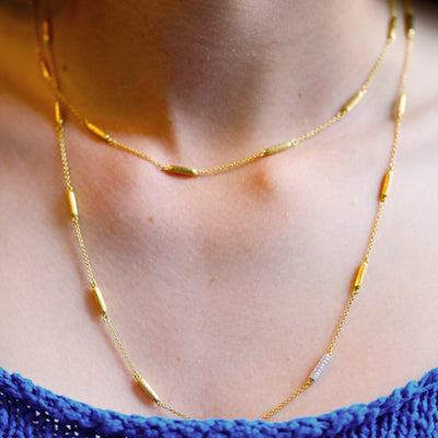 0.19 ctw Diamond Bar Necklace