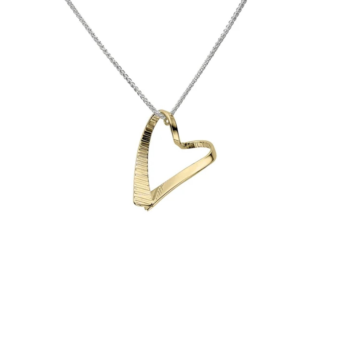 "Cherish" Heart Gold & Silver Necklace