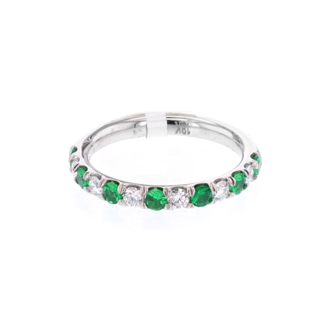 Tsavorite & Diamond Band