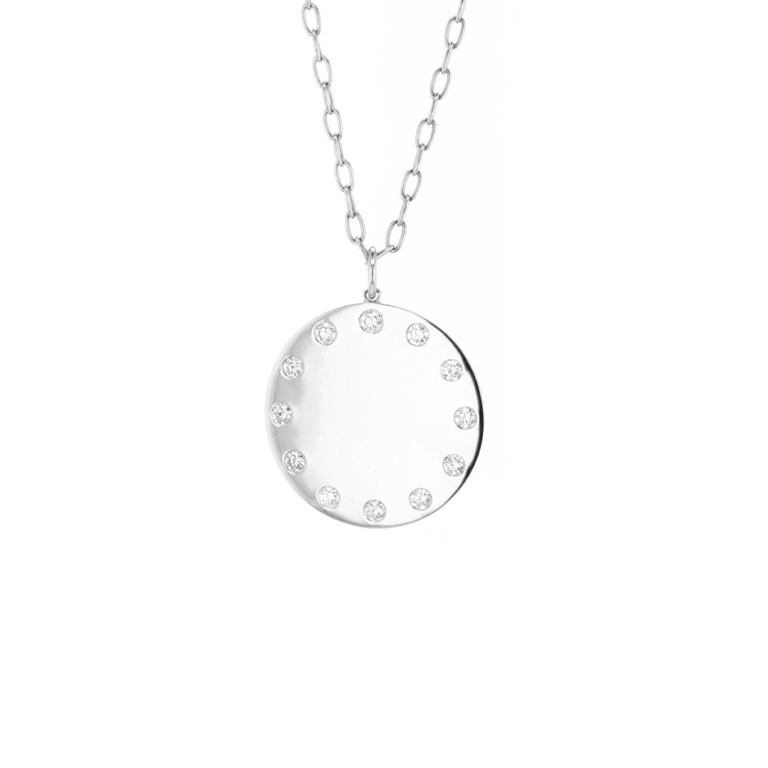 0.62 ctw Diamond Round Disc Pendant