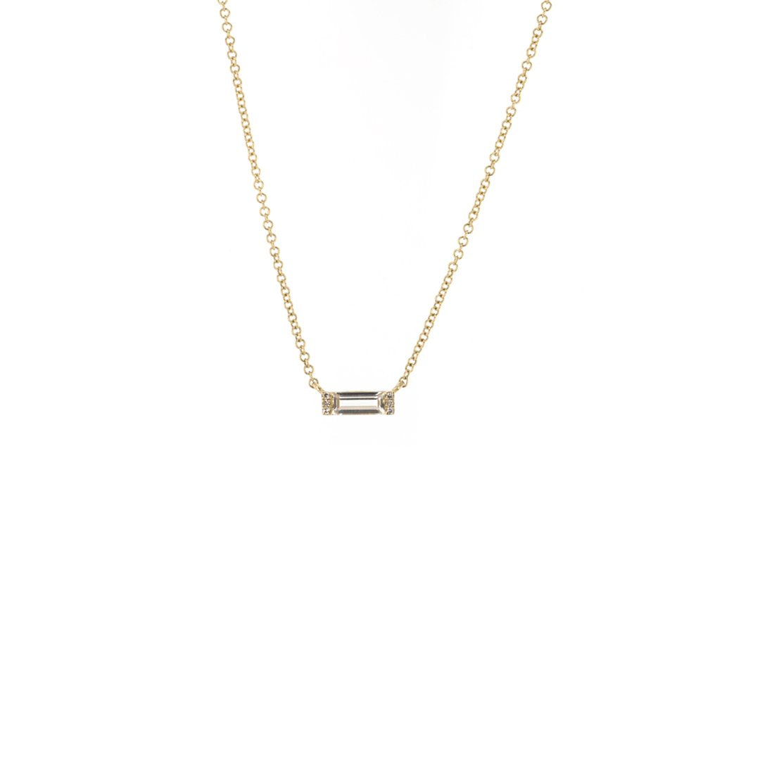White Topaz & Diamond Necklace