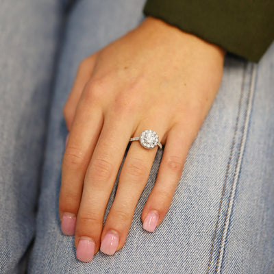 1.00 ctw Diamond Halo Engagement Ring