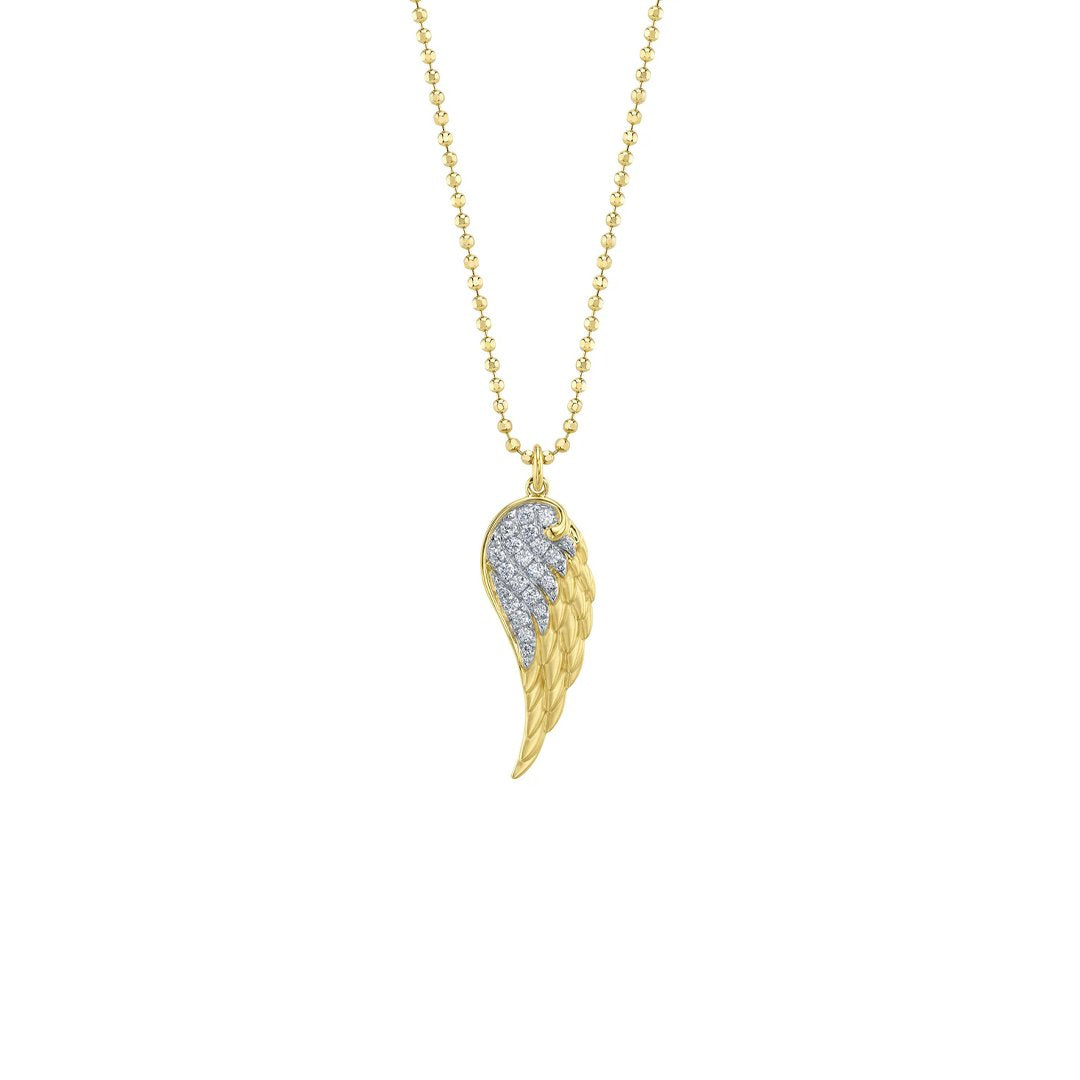 0.21ctw Diamond Angel Wing Pendant Necklace