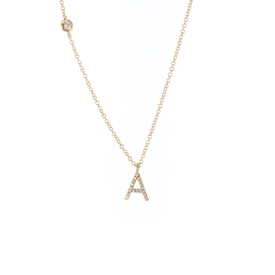 18" 0.08 ctw Diamond Letter "A" Necklace