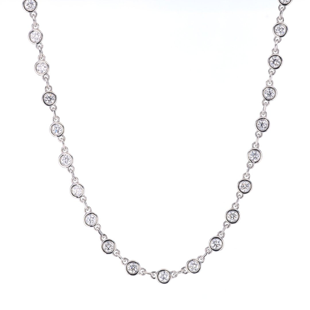 16" 2.76 ctw Lab-Grown Diamond Bubble Station Necklace