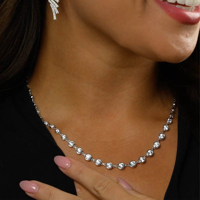 16" 2.76 ctw Lab-Grown Diamond Bubble Station Necklace
