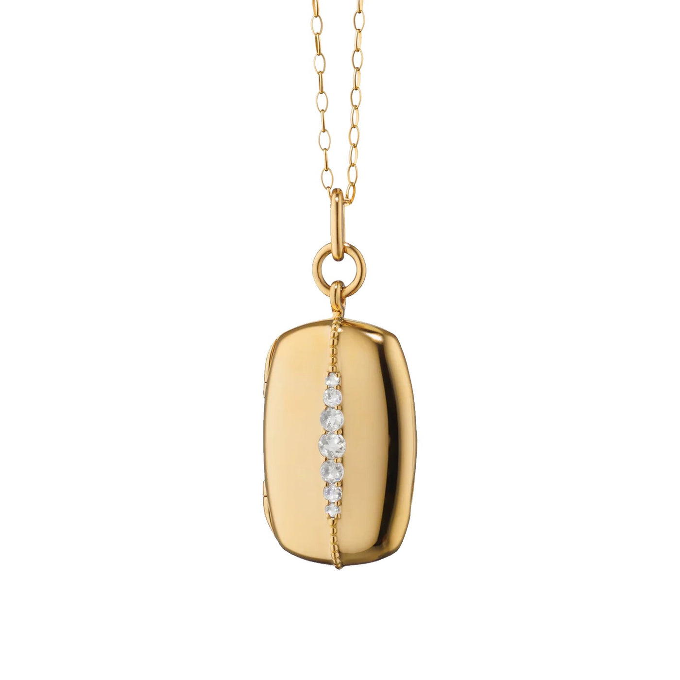 0.21 ctw Diamond Rectangle Locket Necklace