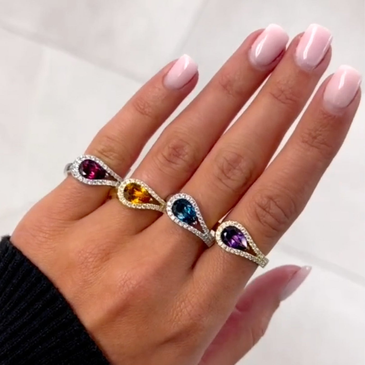 Blue Topaz & Diamond Ring