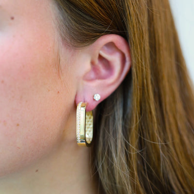 0.97ctw Diamond Hoop Earrings