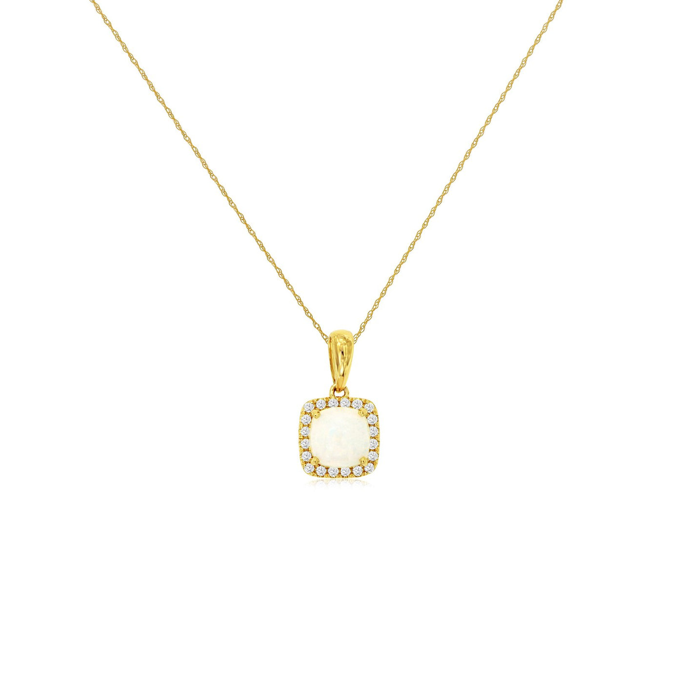 Opal & Diamond Pendant Necklace