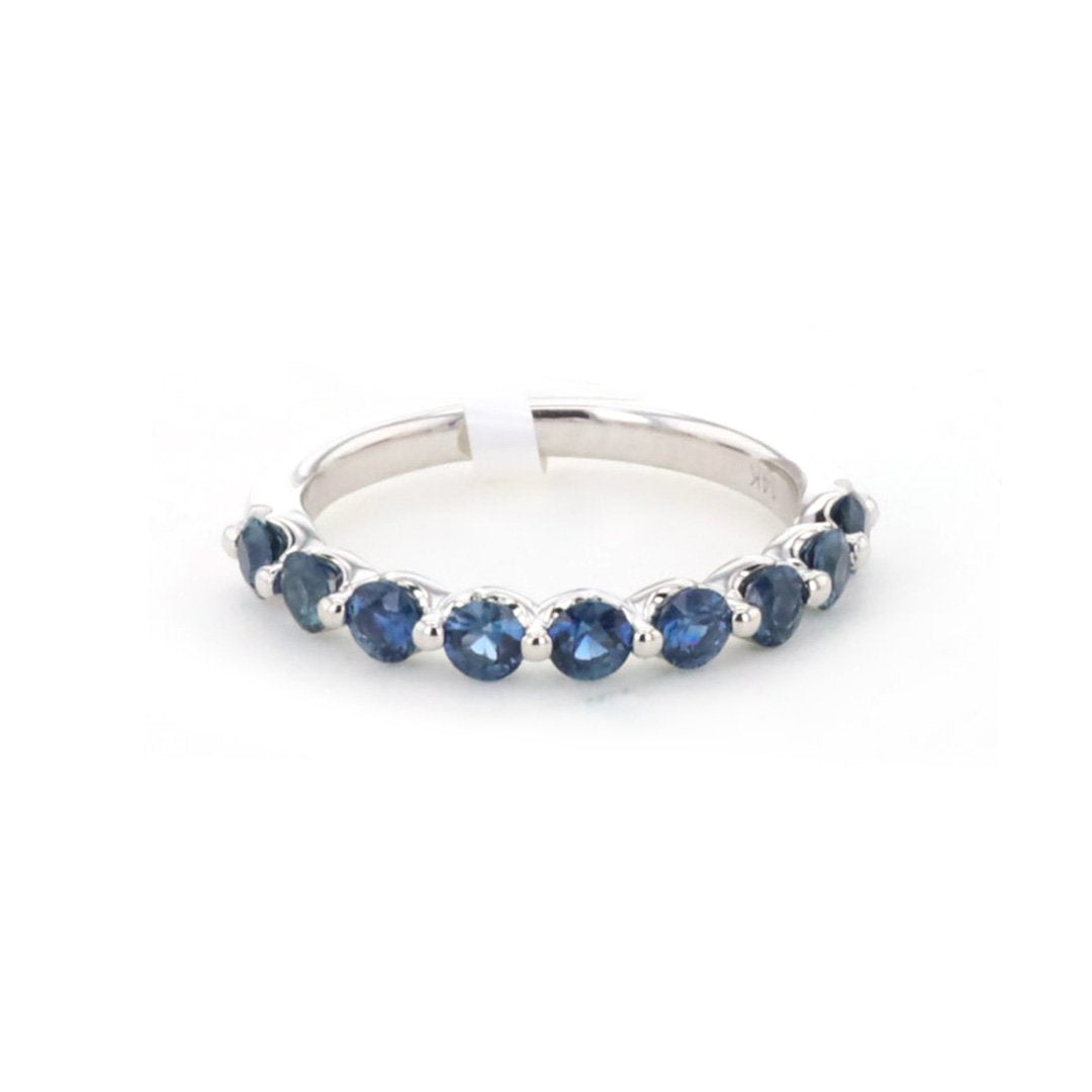 Blue Sapphire & Diamond Band