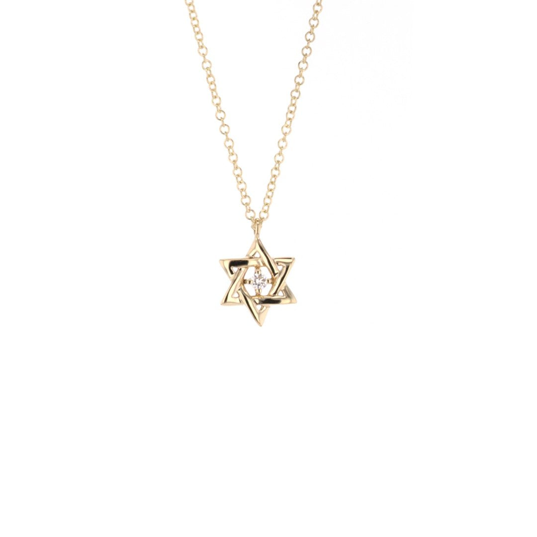 0.03 ctw Diamond Star of David Pendant Necklace
