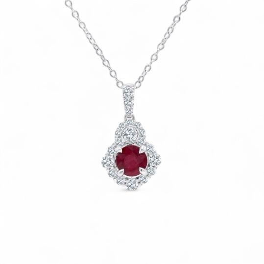 Ruby & Diamond Pendant Necklace