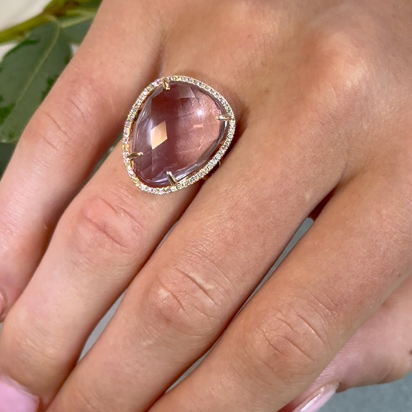 Amethyst & Diamond Ring