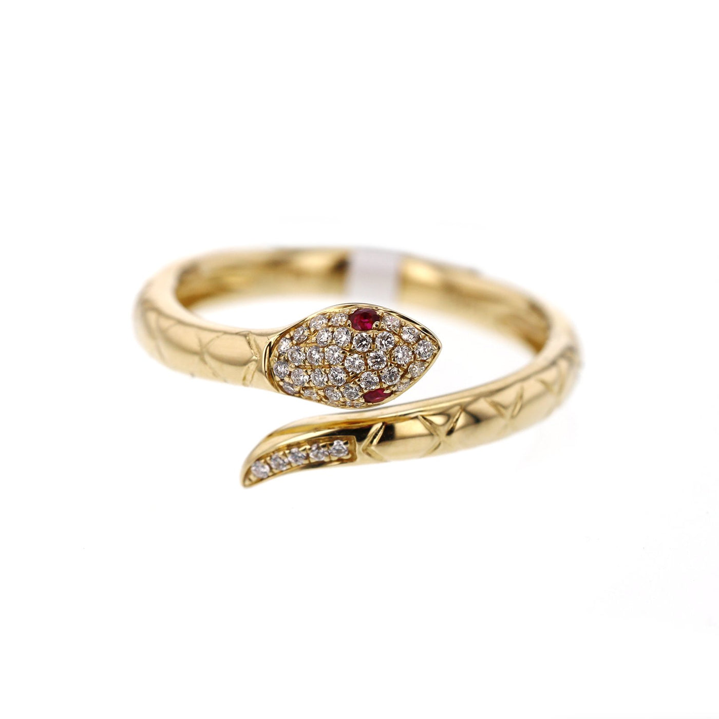 Ruby & Diamond Snake Bypass Ring