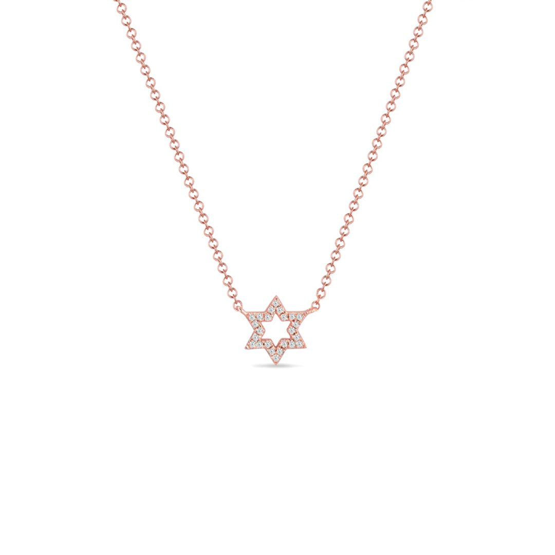 16+2" 0.07 ctw Diamond Star of David Necklace