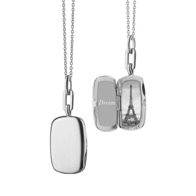 Slim Rectangle Locket Necklace