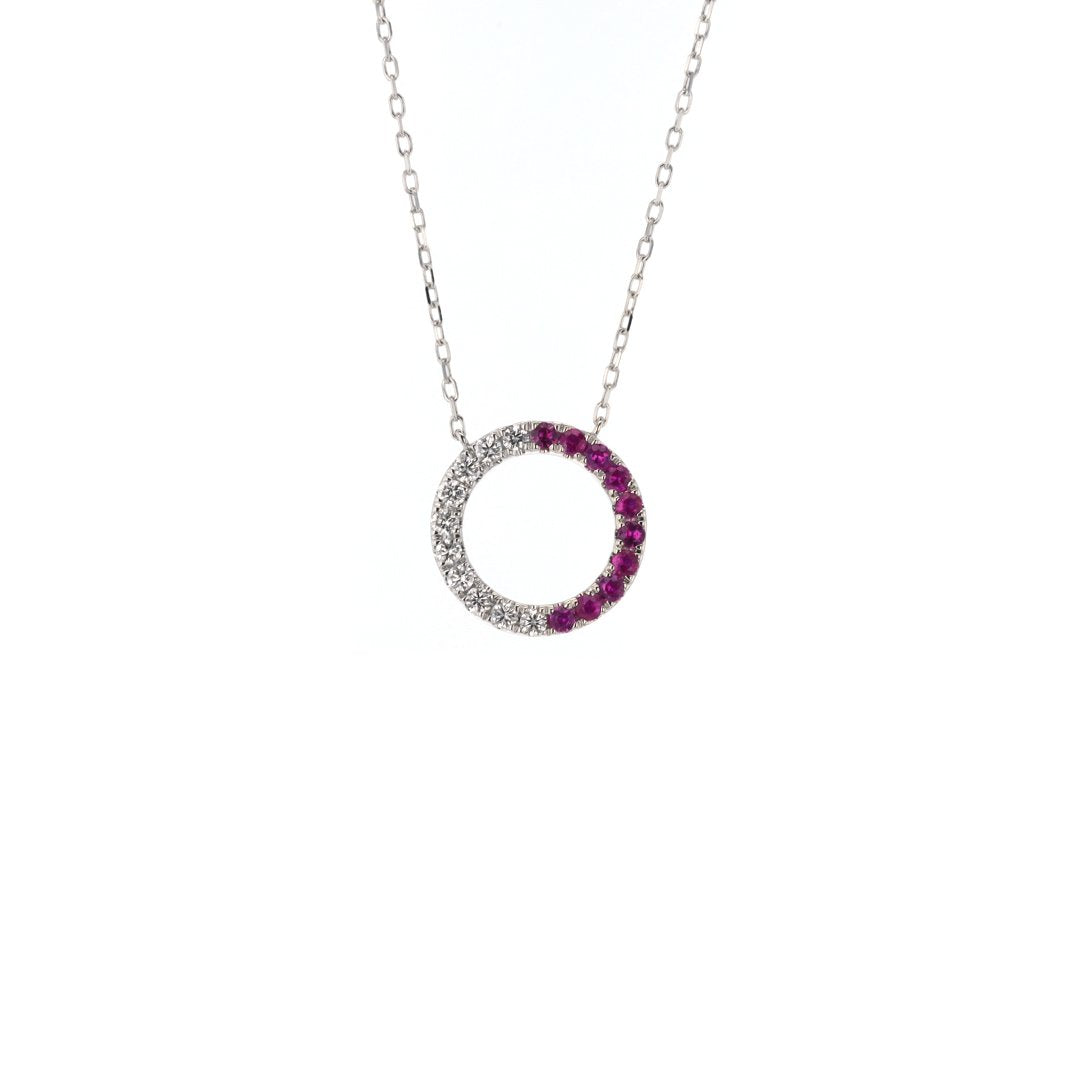 18" Ruby & Diamond Necklace