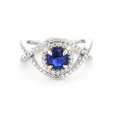 Blue Sapphire & Diamond Ring