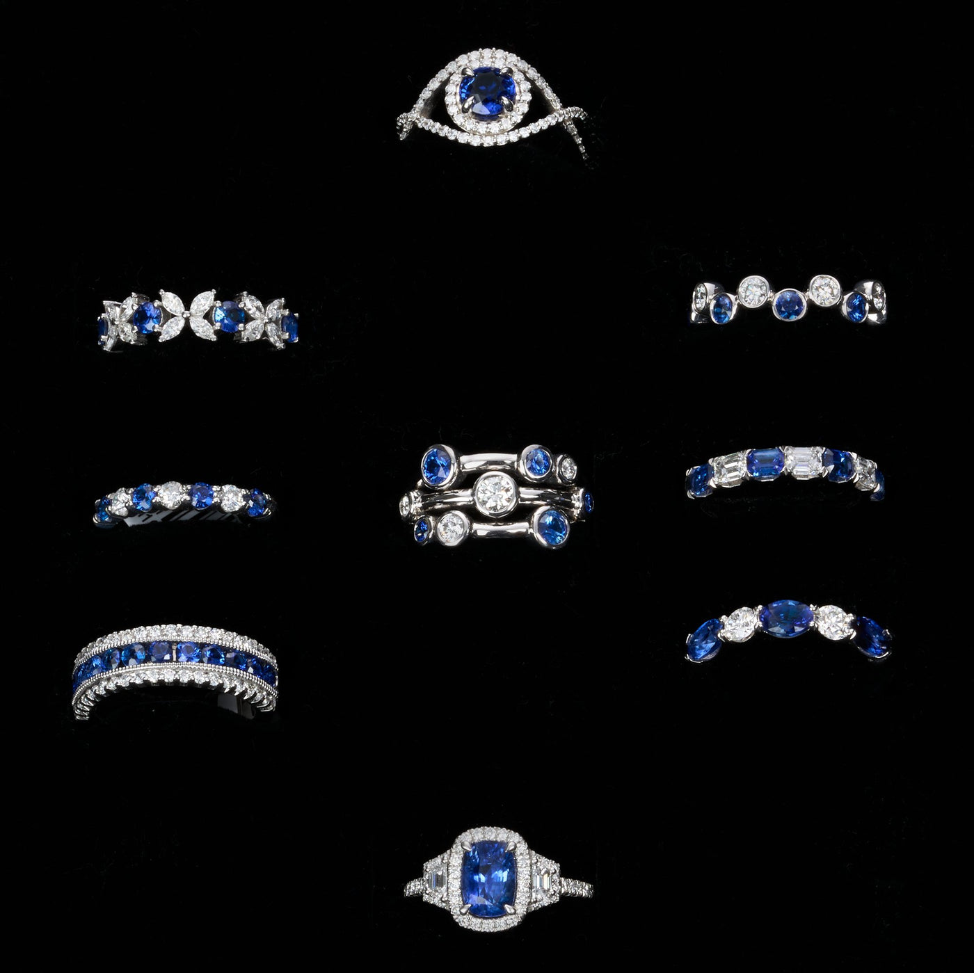 Blue Sapphire & Diamond Ring