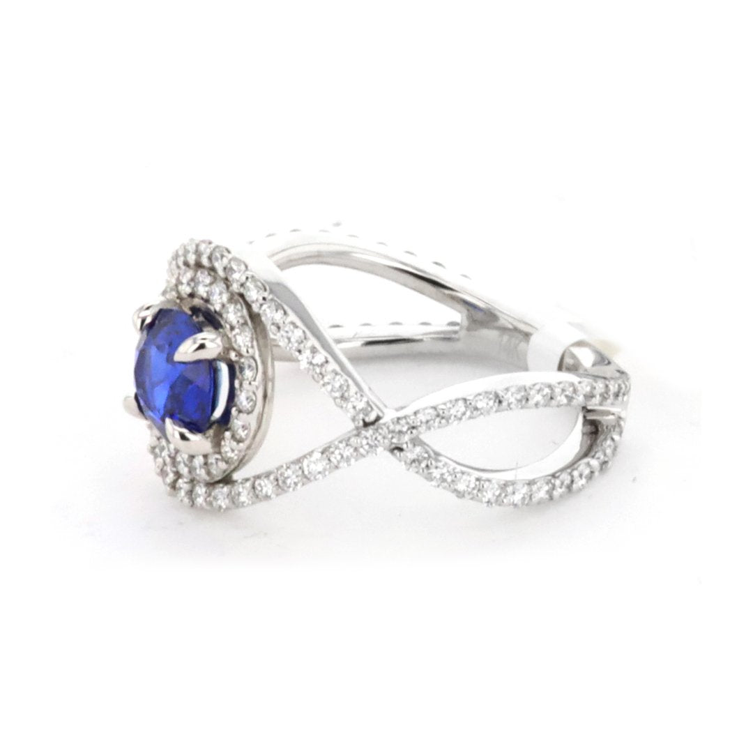 Blue Sapphire & Diamond Ring
