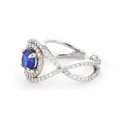 Blue Sapphire & Diamond Ring
