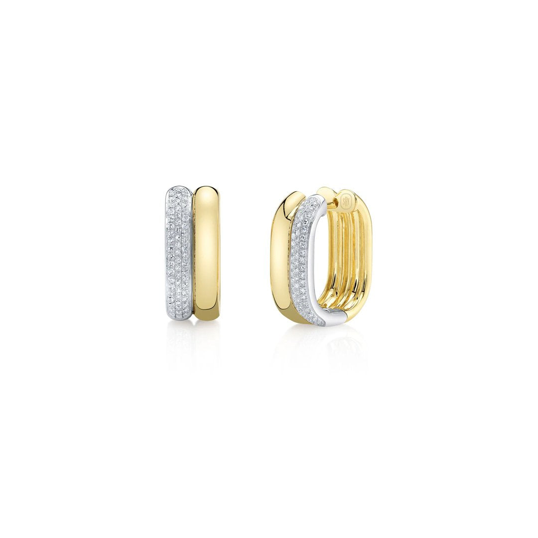 0.33 ctw Diamond Oval Hoop Earrings