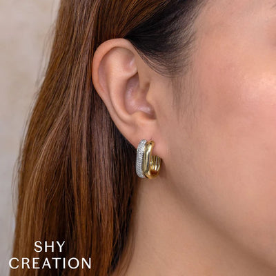 0.33 ctw Diamond Oval Hoop Earrings