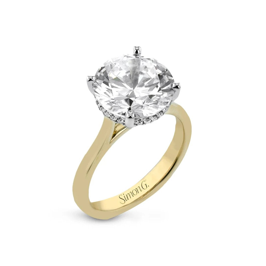 0.09 ctw Diamond Hidden Halo Engagement Ring