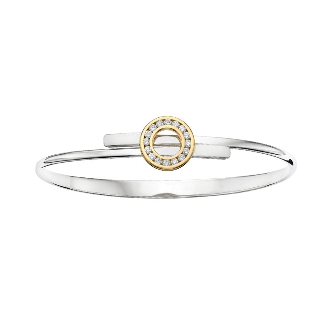 Diamond "Timeless" Bangle Silver Bracelet