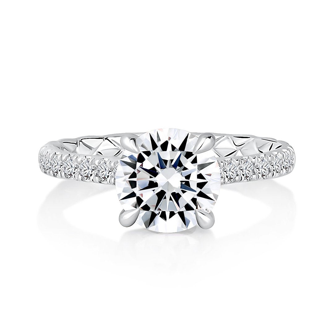 0.38 ctw Diamond Hidden Halo Engagement Ring