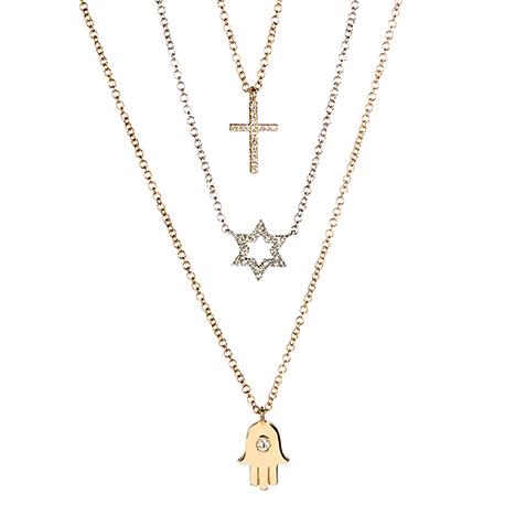 16+2" 0.07 ctw Diamond Star of David Necklace