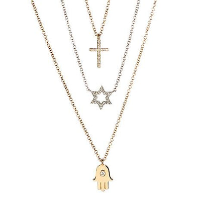 16+2" 0.07 ctw Diamond Star of David Necklace