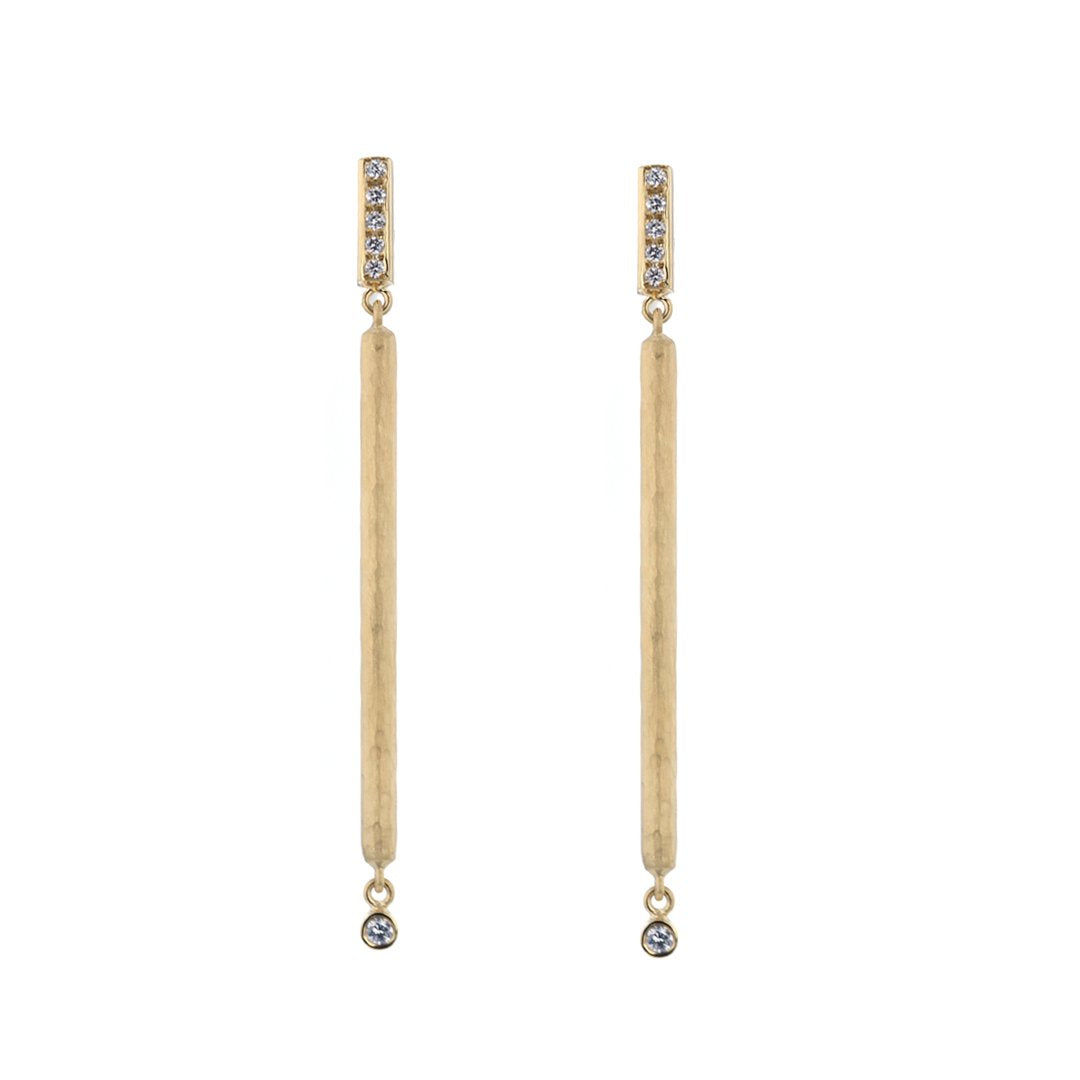 0.16 ctw Diamond Long Bar Earrings