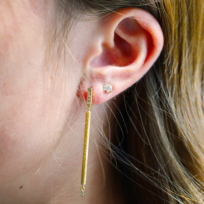 0.16 ctw Diamond Long Bar Earrings