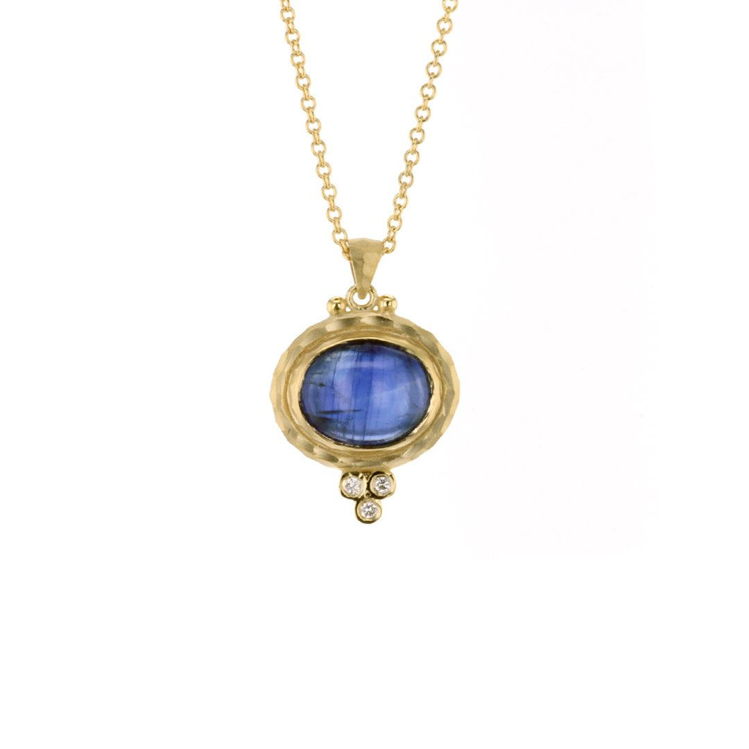 Blue Cabochon Pendant Necklace