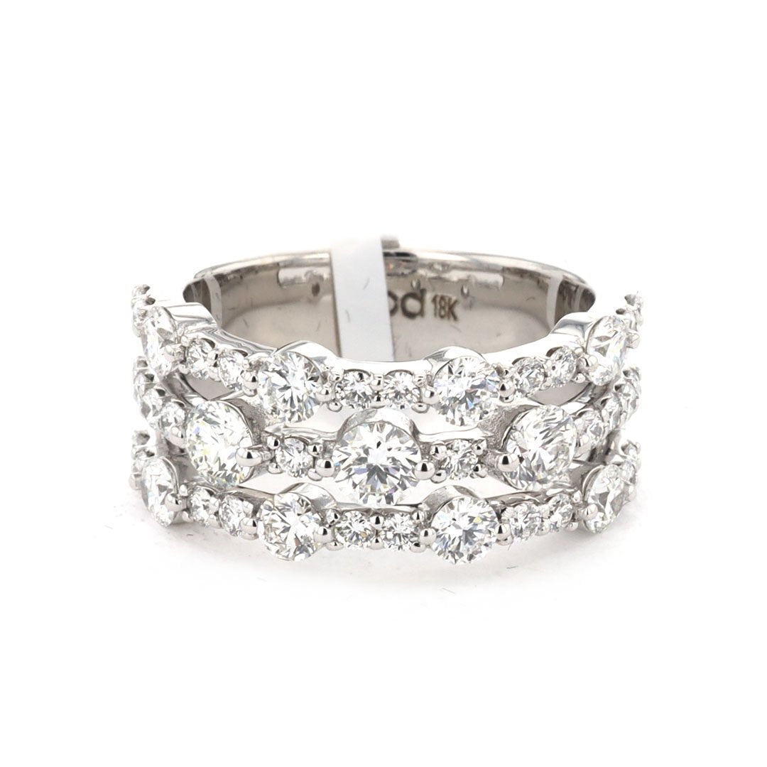 2.20 ctw Diamond 3-Row Band