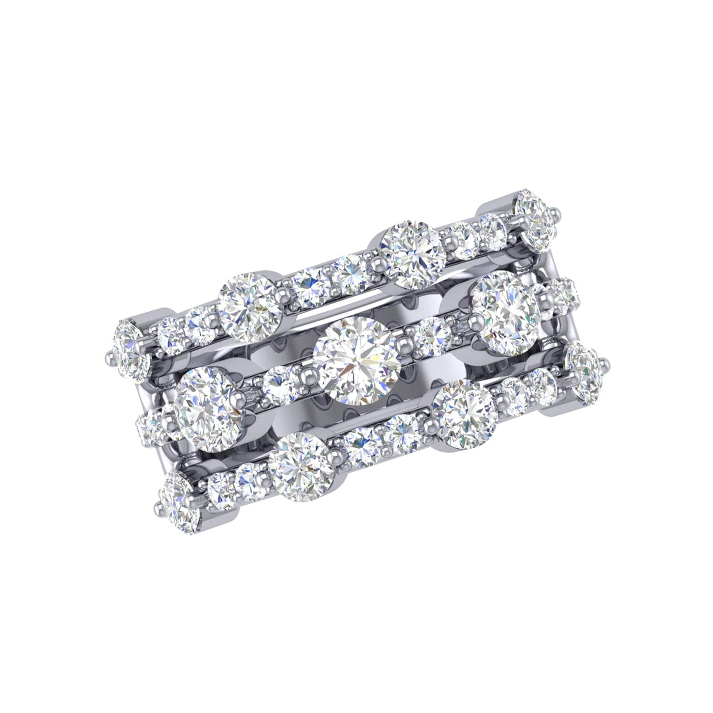 2.20 ctw Diamond 3-Row Band