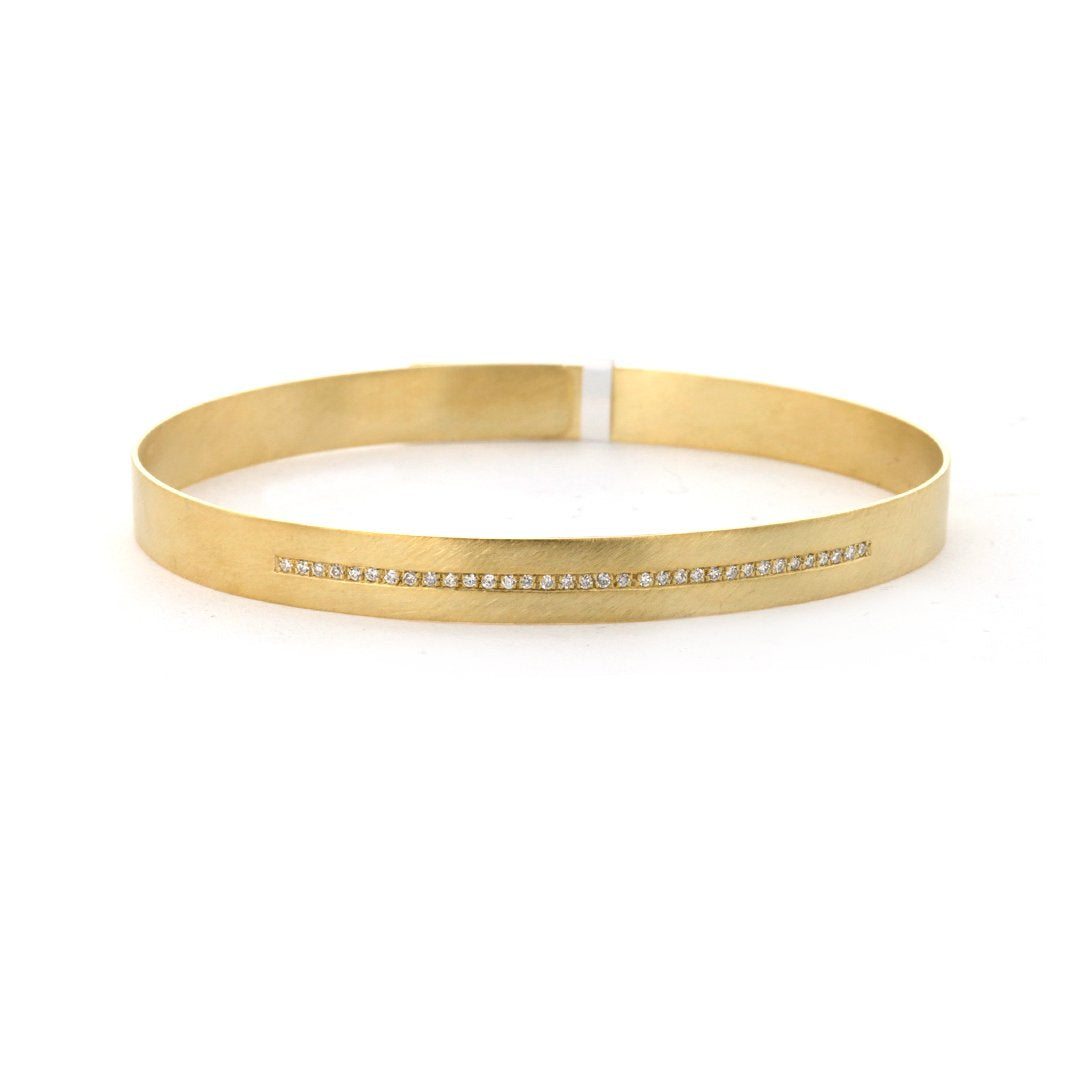 Diamond Brushed Finish Bangle Bracelet