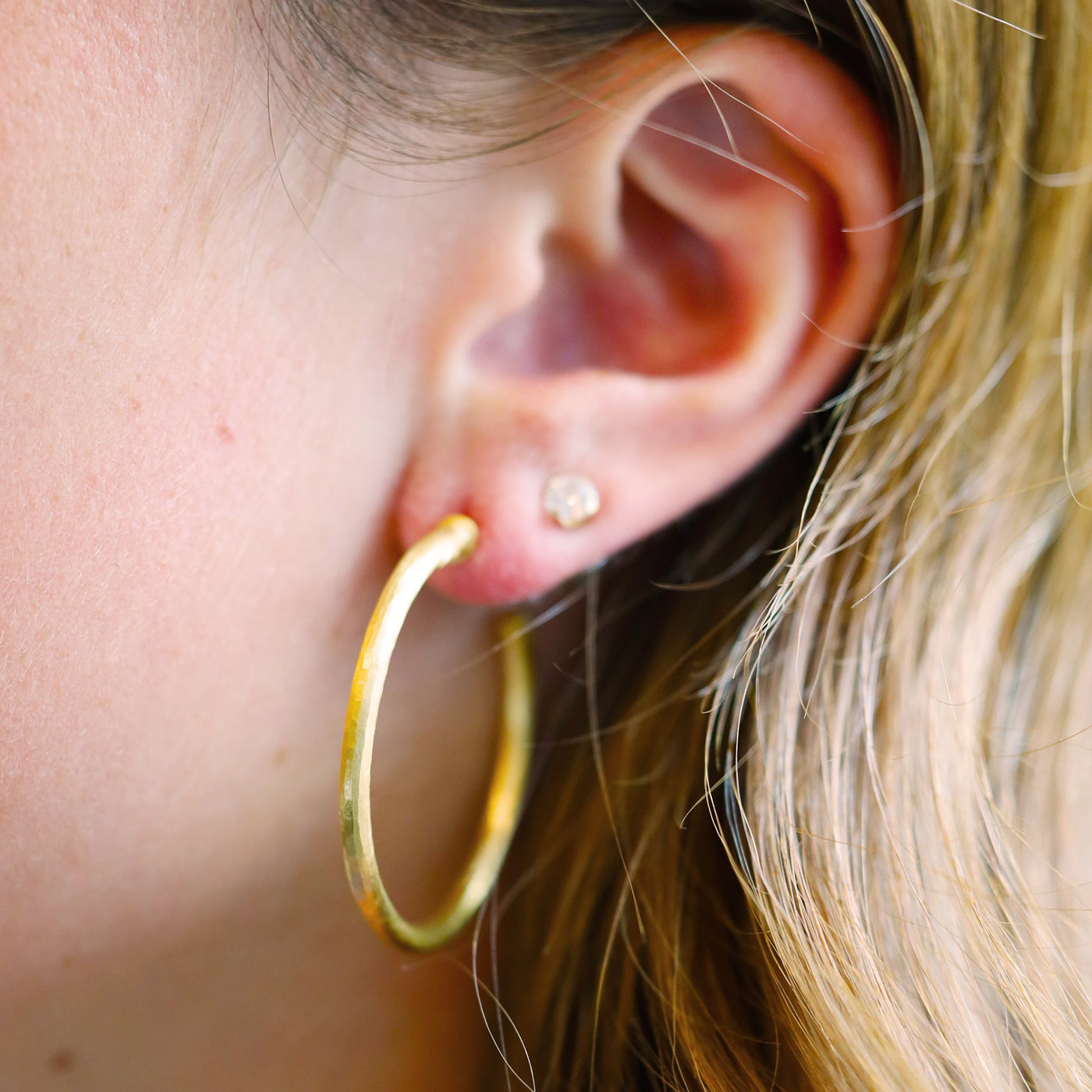 Hammered Hoop Earrings