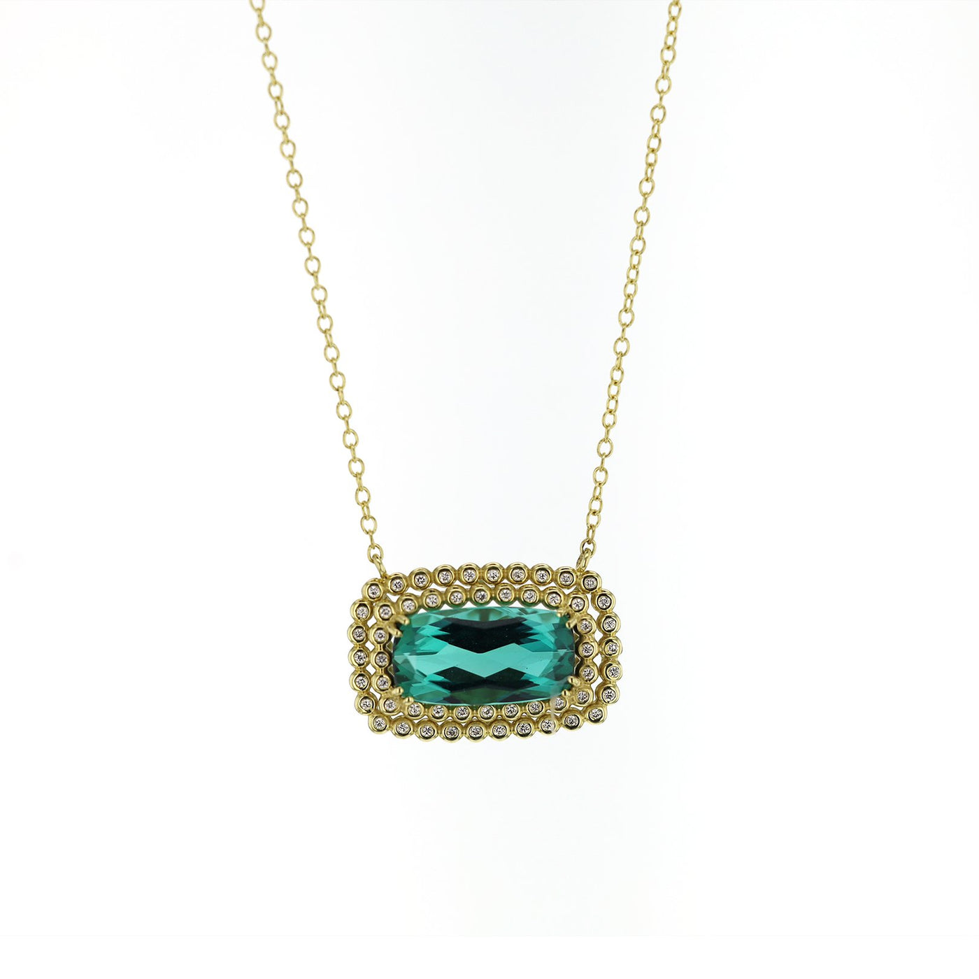 Tourmaline & Diamond Beaded Necklace