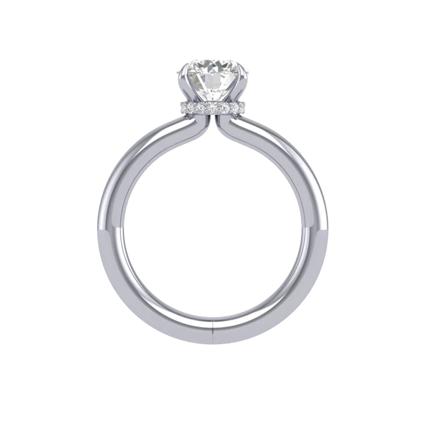0.07 ctw Diamond Hidden Halo Engagement Ring