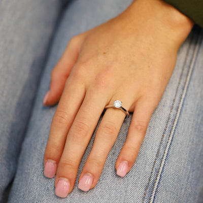 0.07 ctw Diamond Hidden Halo Engagement Ring