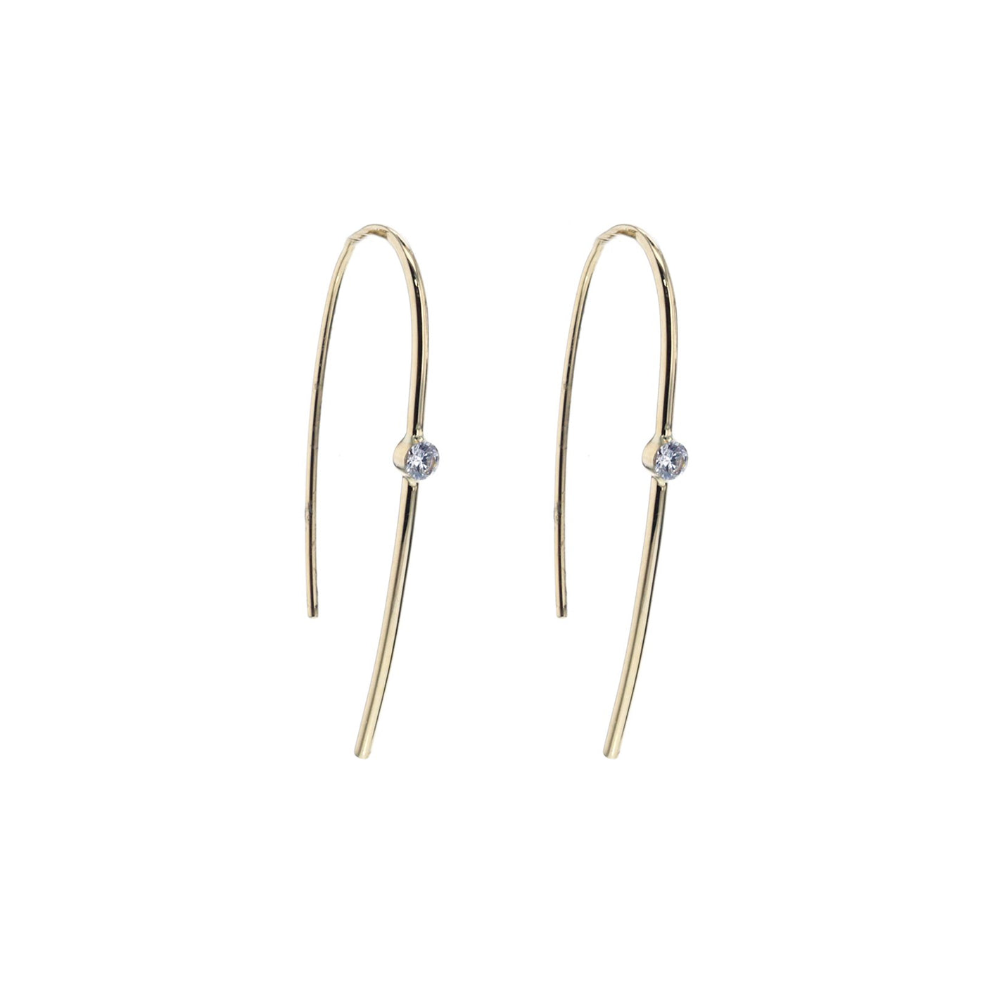 0.16 ctw Diamond Long Wire Earrings
