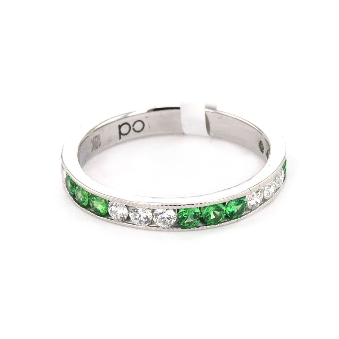 Tsavorite & Diamond Band