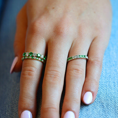 Tsavorite & Diamond Band
