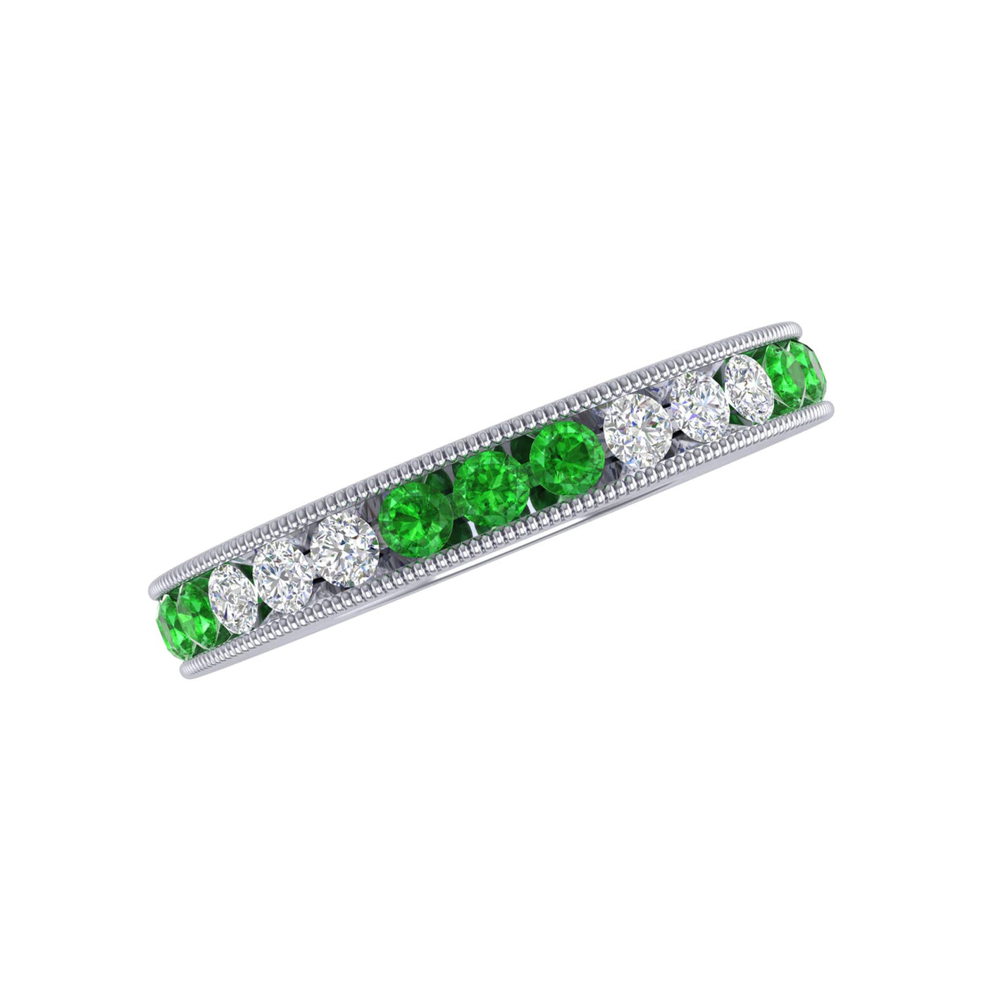 Tsavorite & Diamond Band