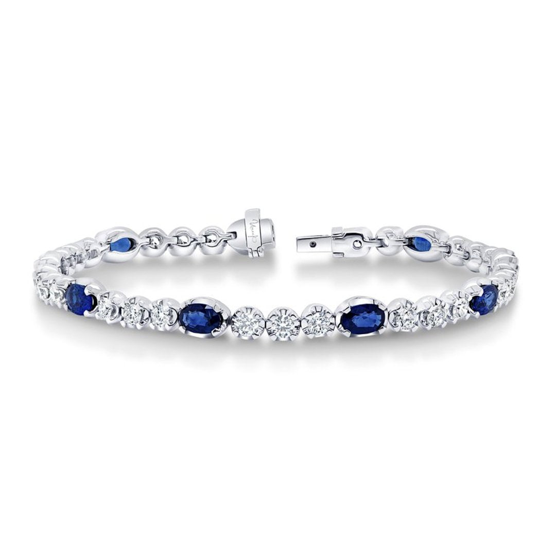 Blue Sapphire & Diamond Bracelet