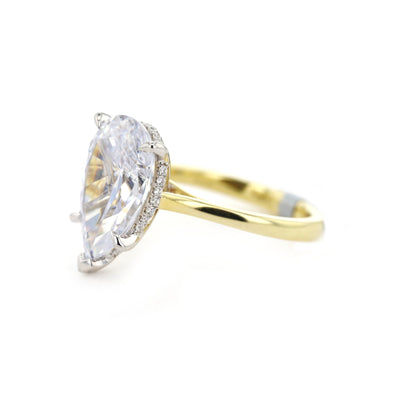 0.08 ctw Diamond Hidden Halo Engagement Ring